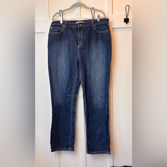 Vintage Women's Tommy Hilfiger Jeans Classic Fit High Rise Size 18 Reg Y2K Flag - Picture 1 of 9